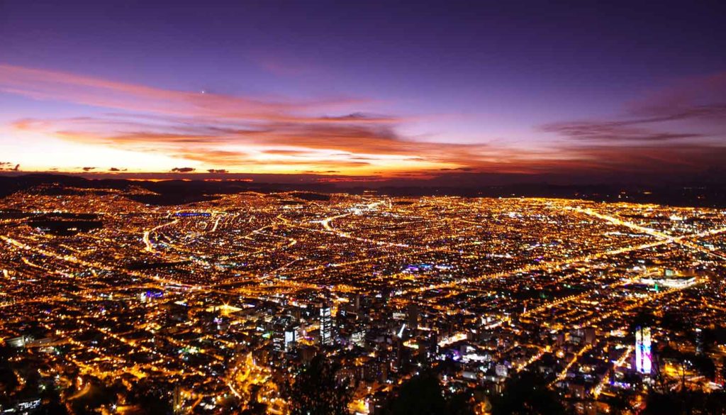 Bogota at sunset from above – Bizcorps